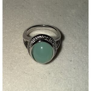 NWT Beautiful Aqua Silvertone Statement Ring Size 7